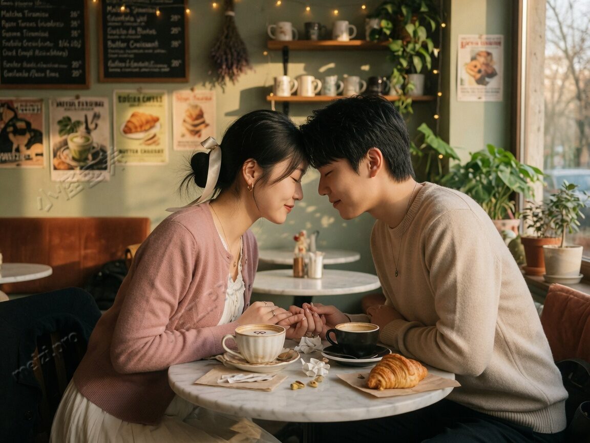 湖边回望镜头的女生写真