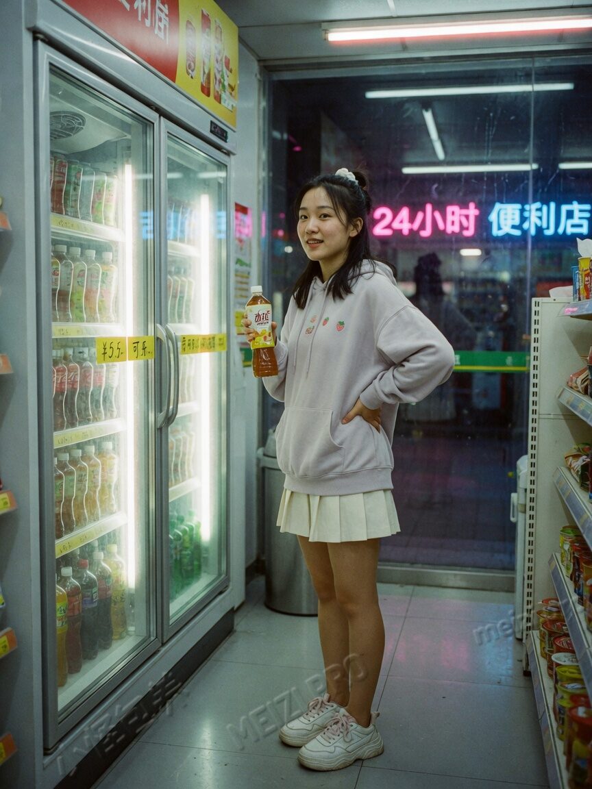 便利店灯下