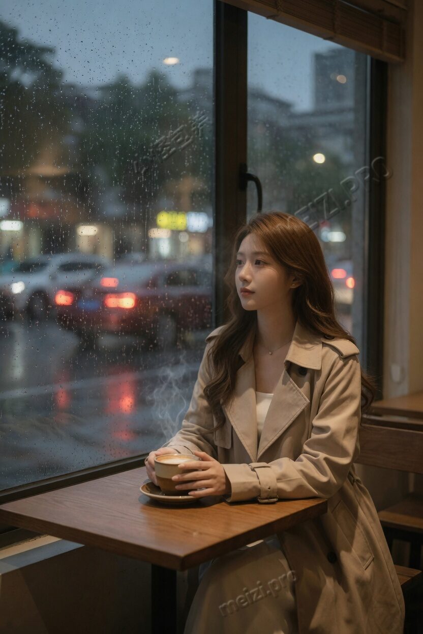 雨夜窗边等一个人