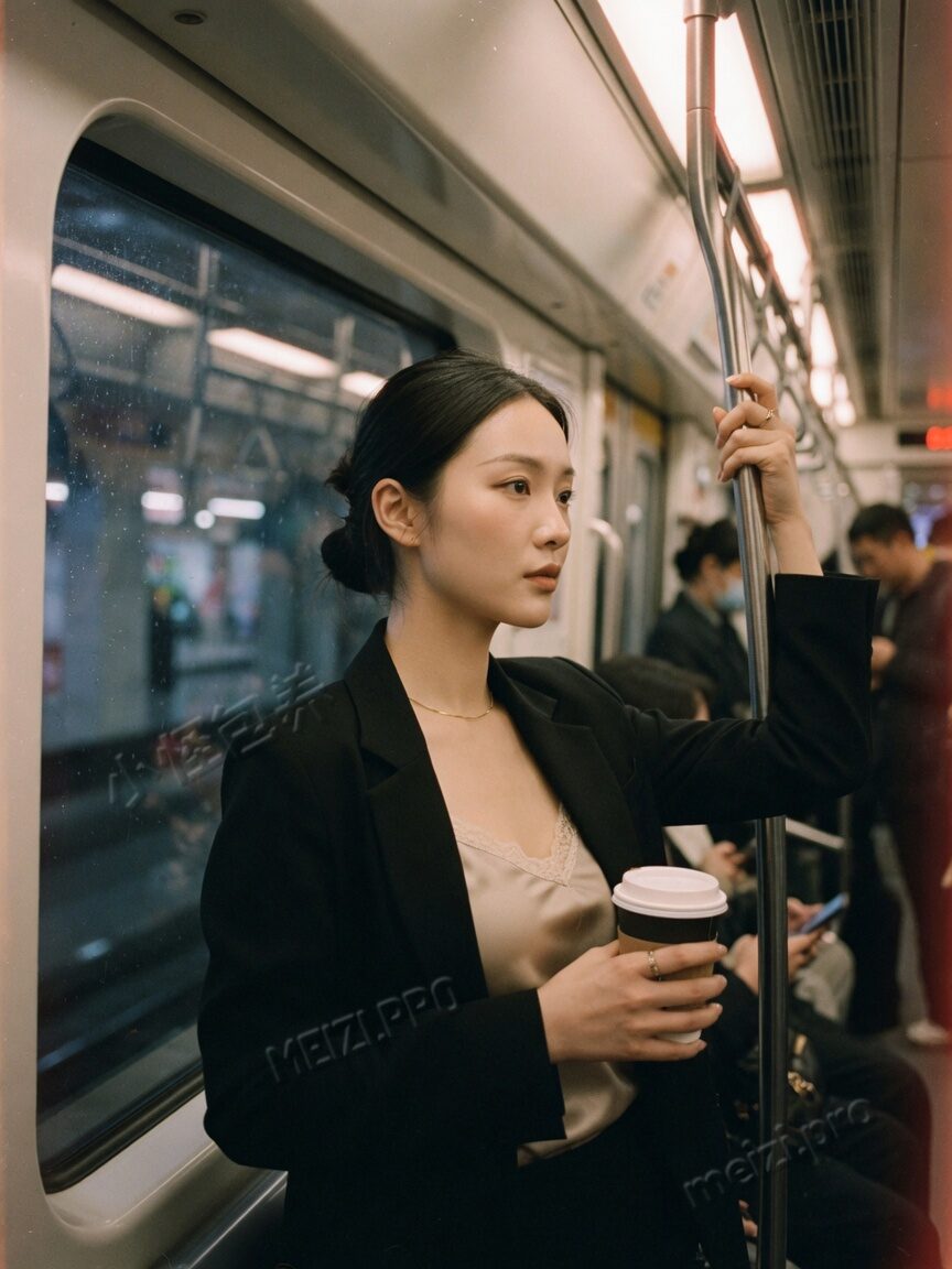 职场通勤感·地铁侧脸写真