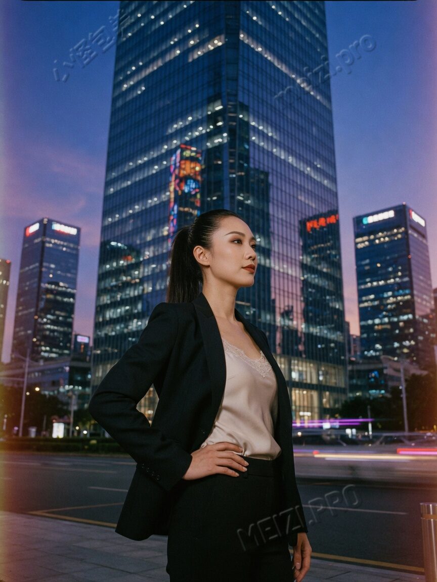 CBD 街口的职场御姐侧影