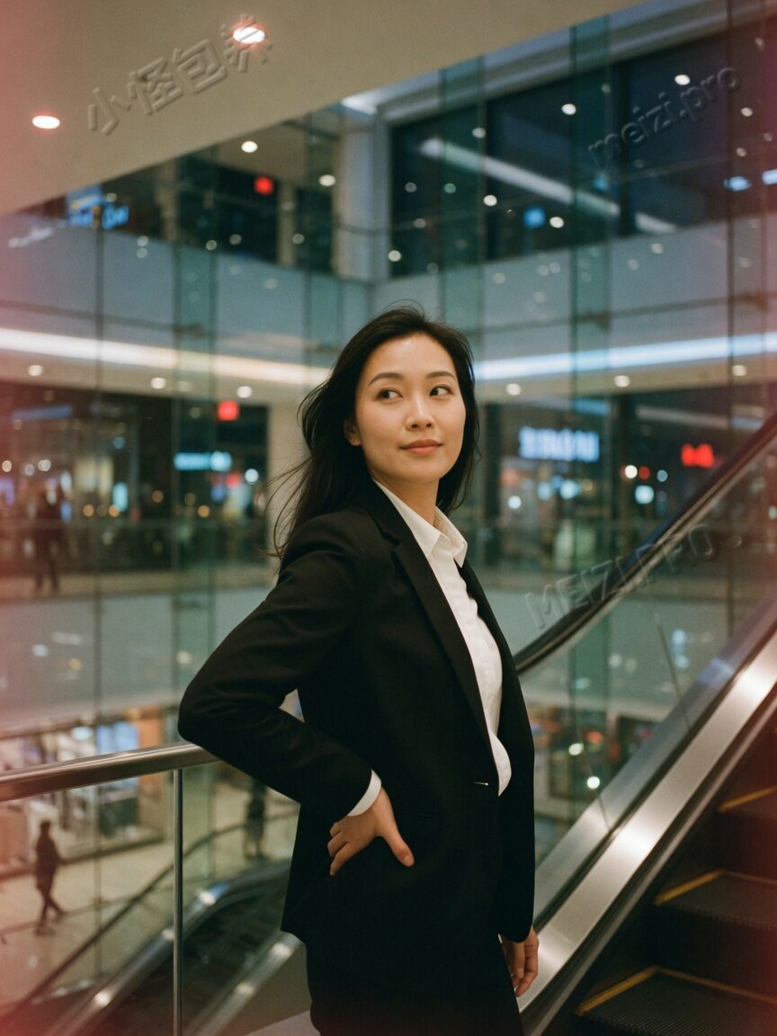 商场中庭职场回眸,知性从容