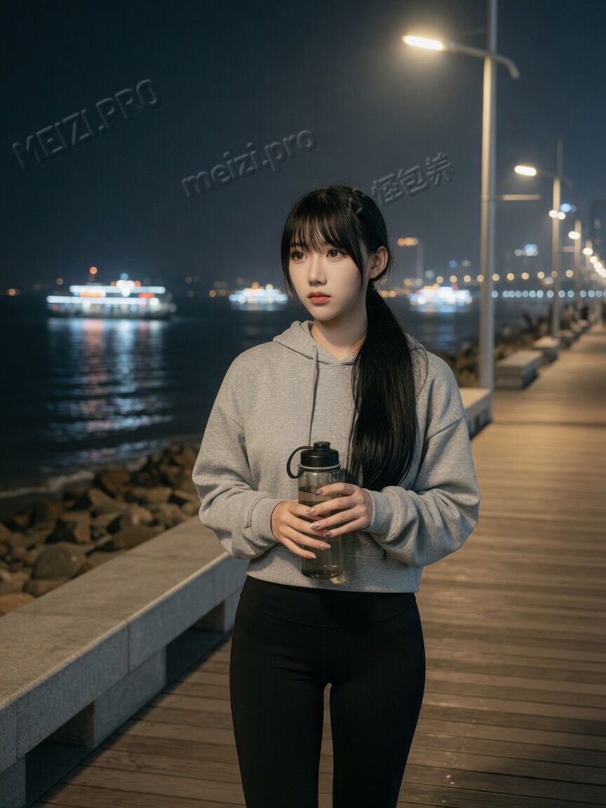 夜跑海边