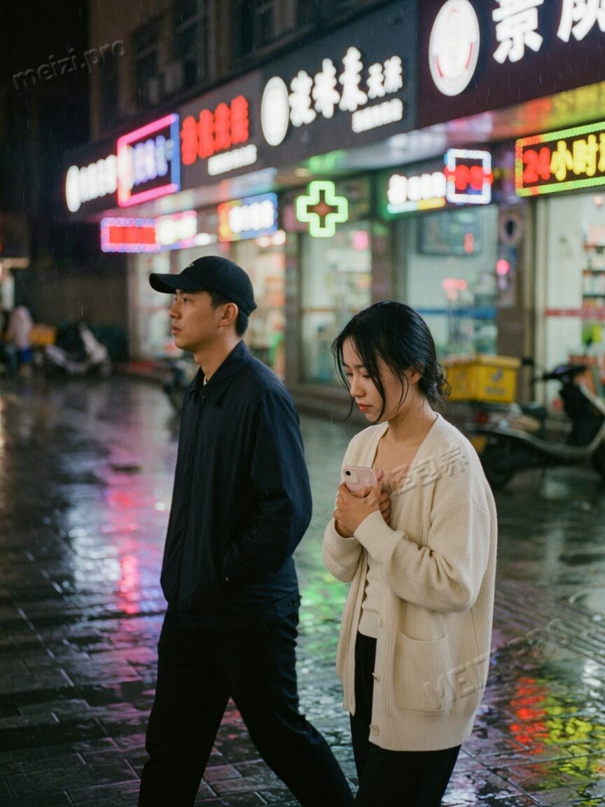 夜色街边的距离感