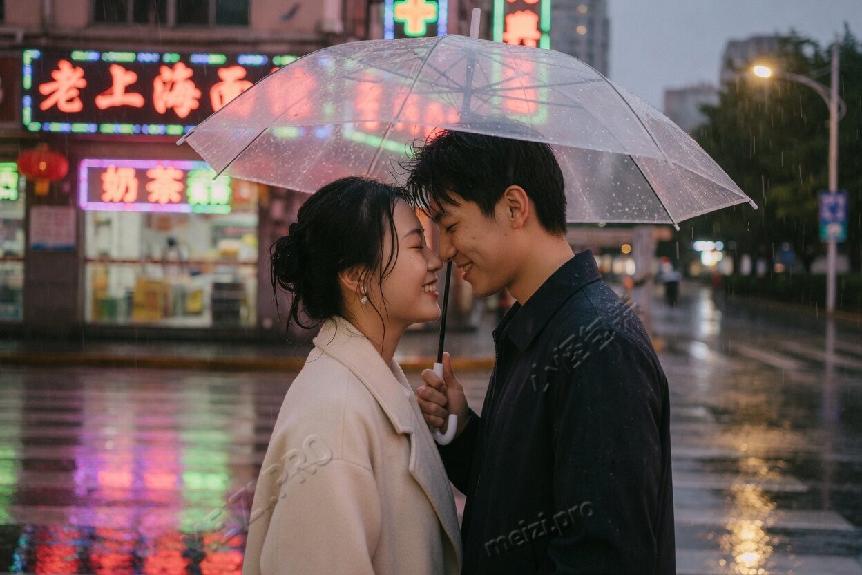 雨夜共撑伞,靠近之前也需要合拍