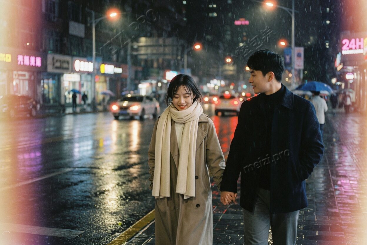 雨夜街拍·牵手同行