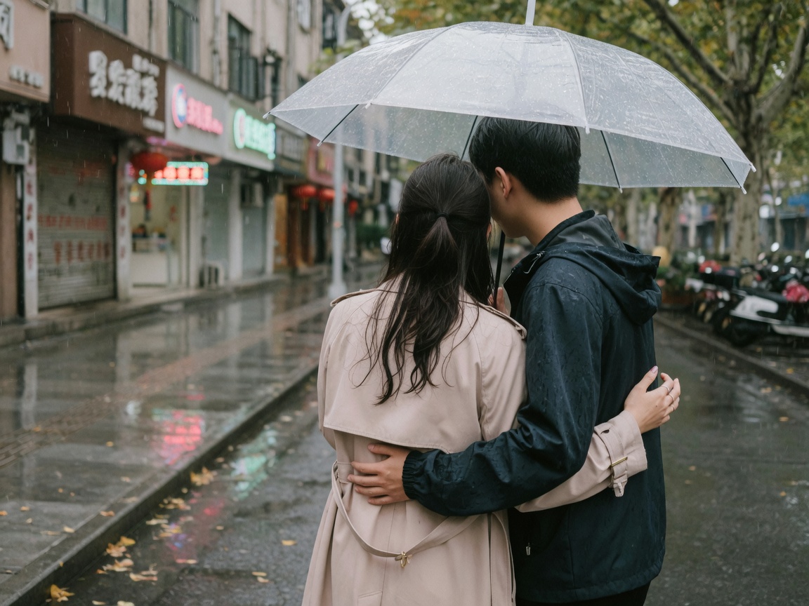 雨天背后抱