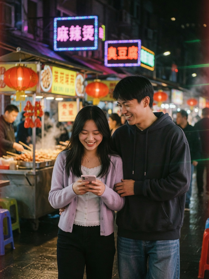 夜市并肩