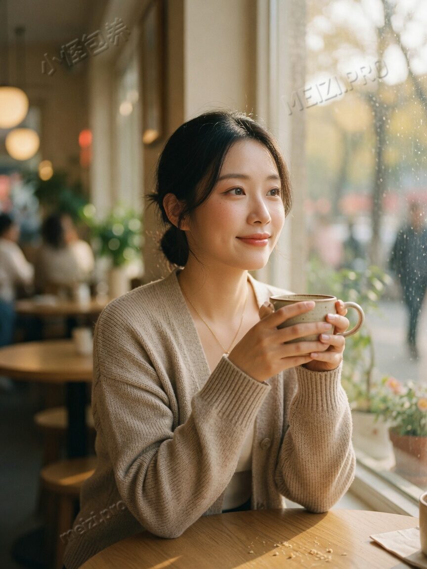 咖啡馆窗边写真