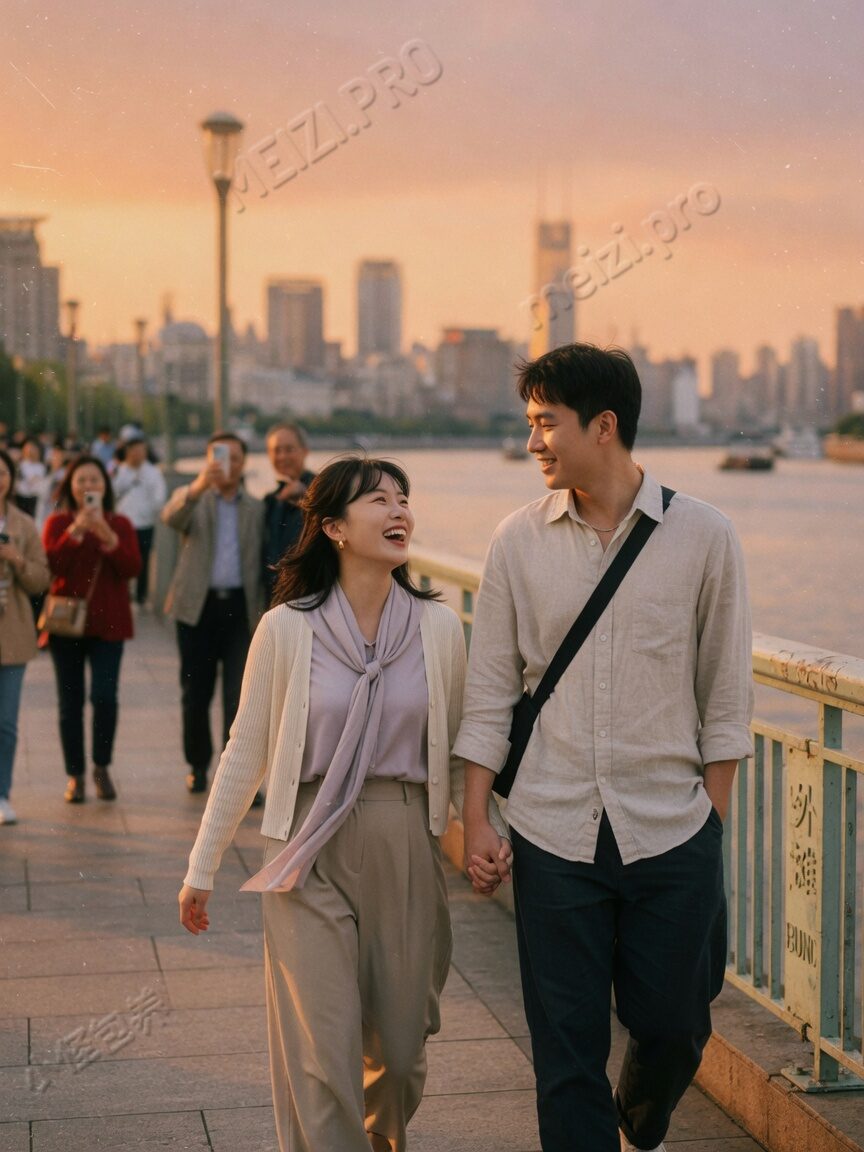 江边牵手街拍,同城短聚的具体想象