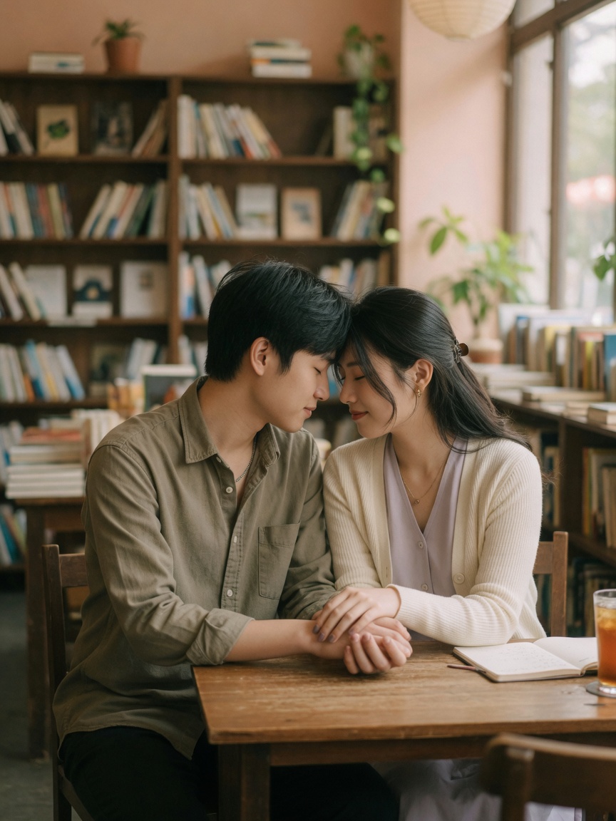 阳台上晨光里独处的女生