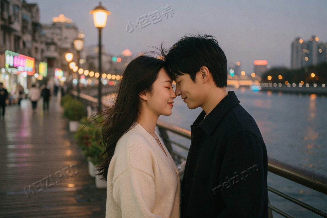 海边背后抱
