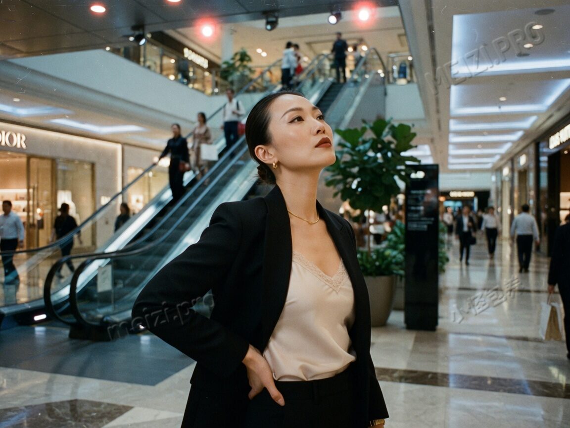 商场中庭职场侧脸