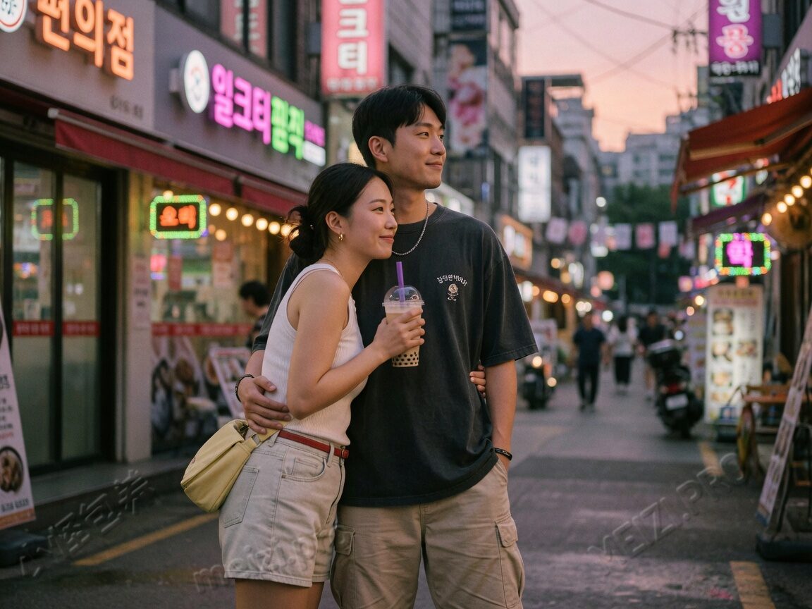 街头情侣 candid 牵手街拍 胶片质感