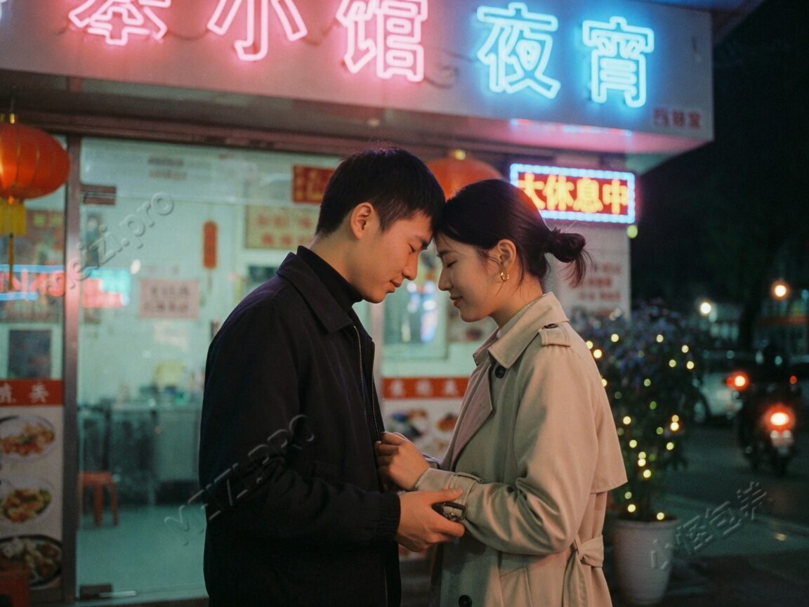 夜色额头相抵