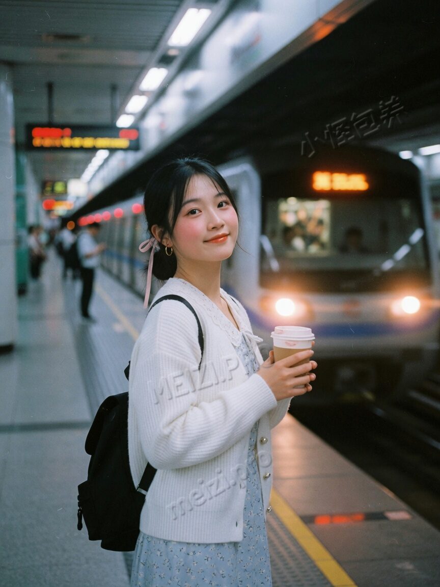 地铁站台侧脸写真