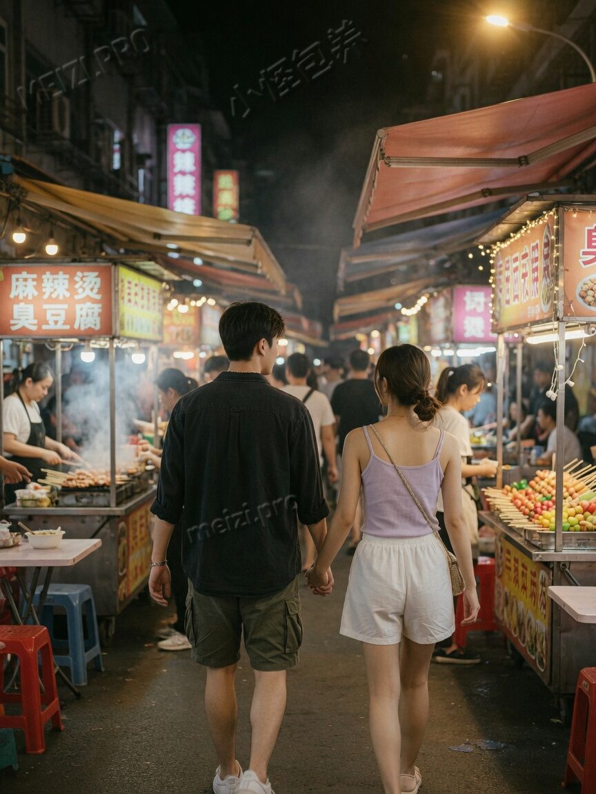 夜市牵手背影:合得上的是节奏,不是瞬间