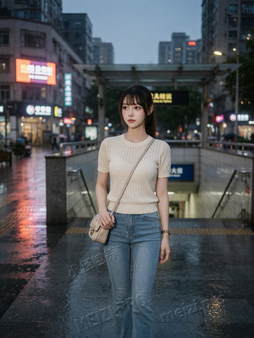 雨后的地铁口