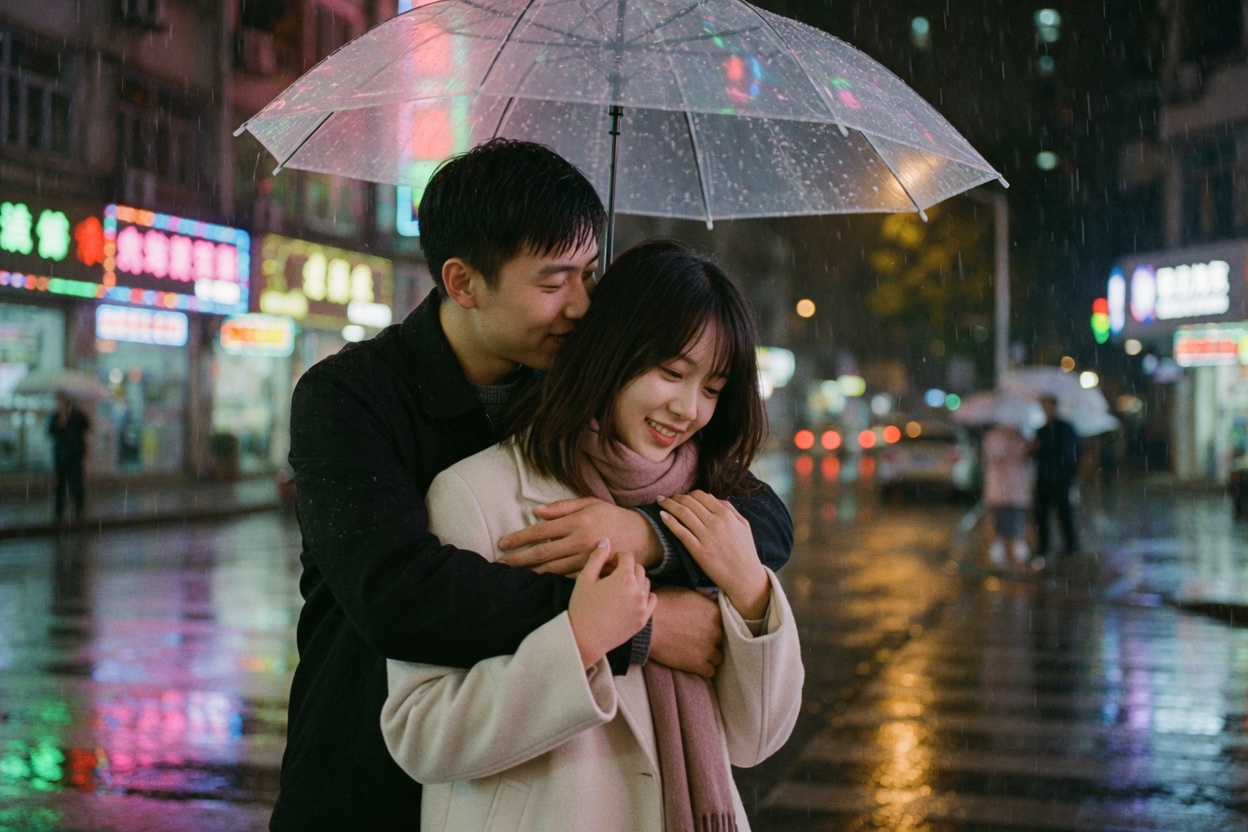 雨夜背后抱