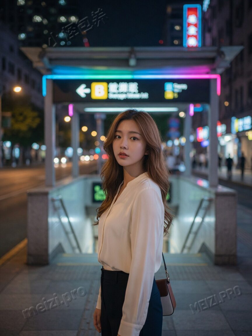 夜归的地铁口