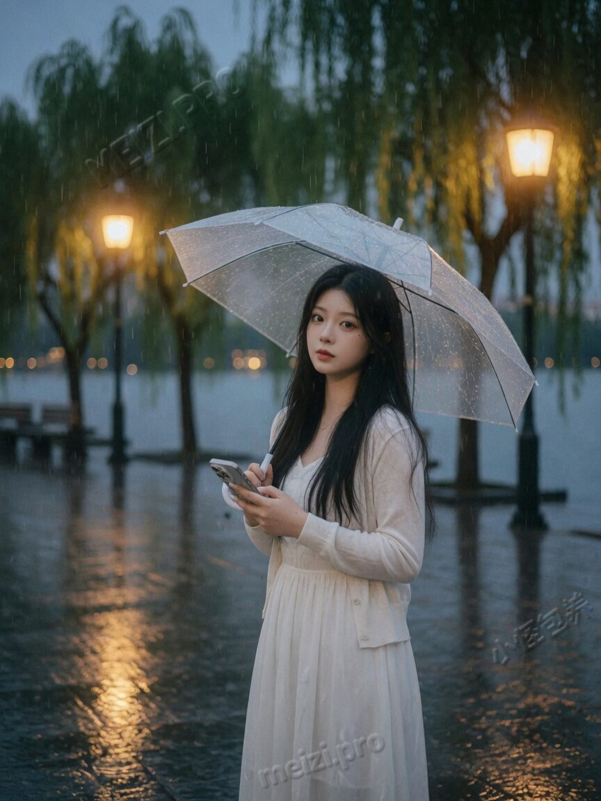 西湖雨夜