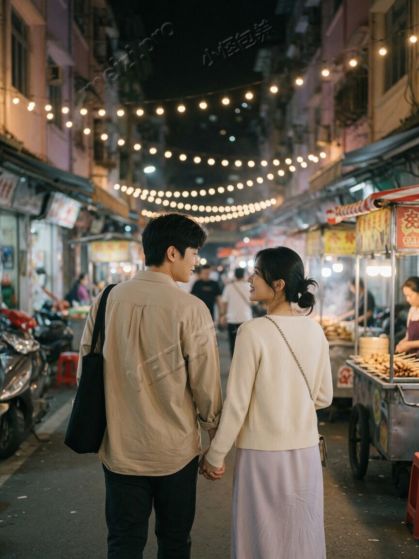 夜市灯串下牵手并肩:可落地的陪伴想象