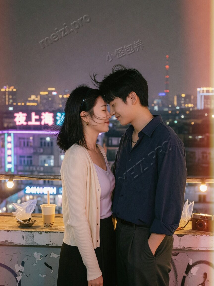 夜景天台·额头相抵