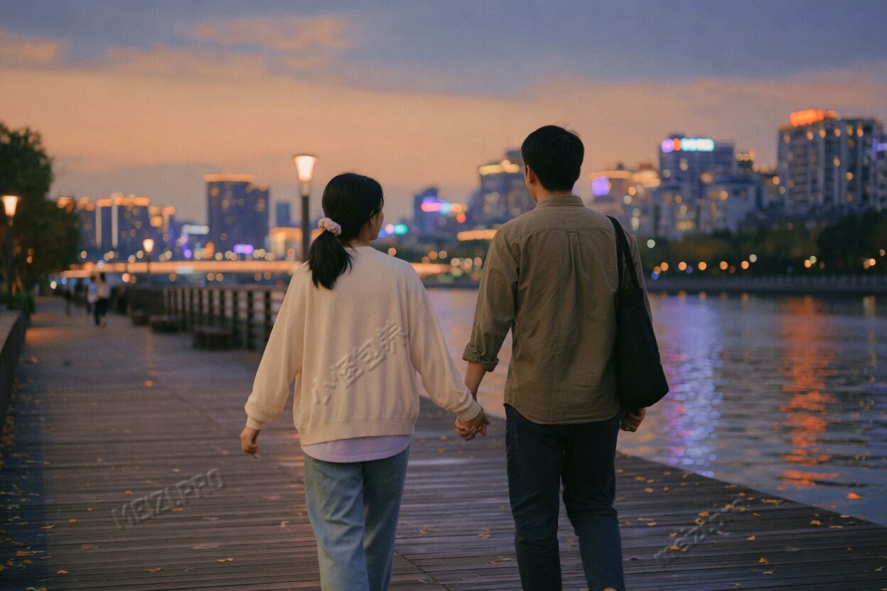 江边牵手