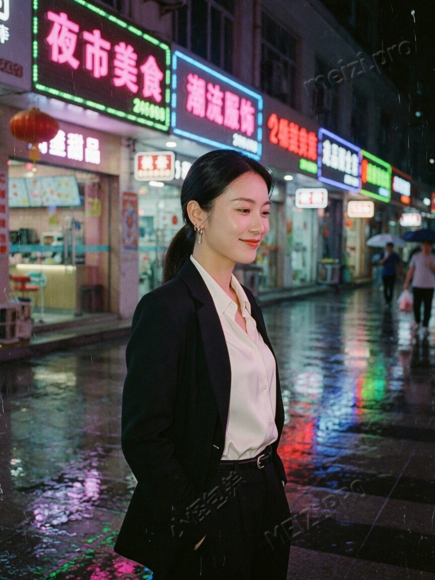 商场外广场公主抱的情侣胶片感抓拍