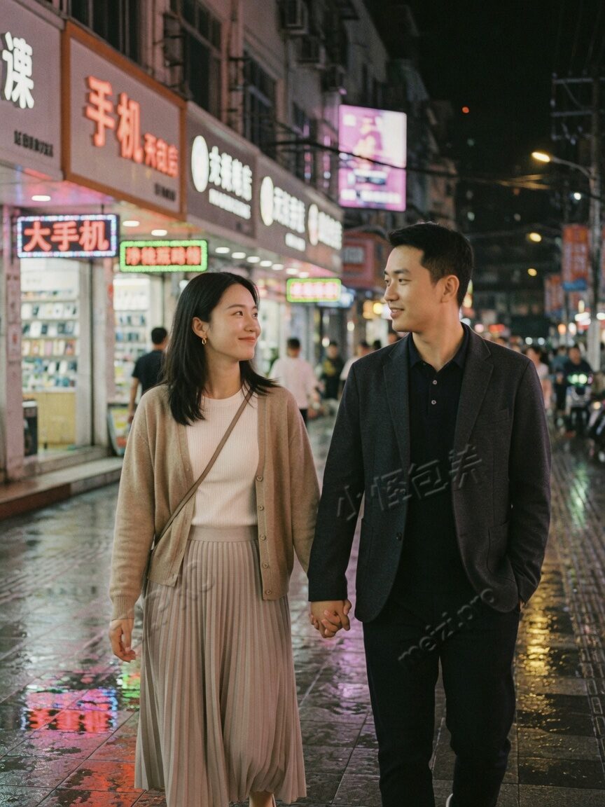 职场气质:地铁站台侧脸回眸