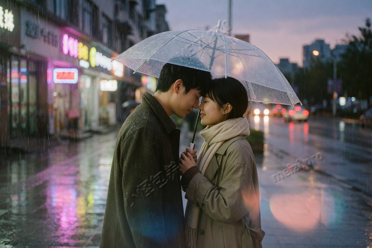 雨街额头相抵