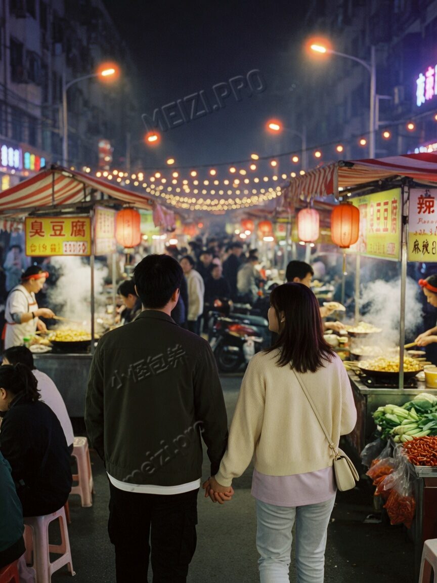 夜市牵手背影:合得上的是节奏,不是瞬间