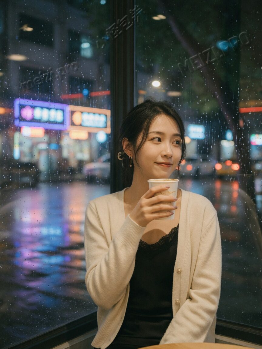 林荫道上的情侣合影