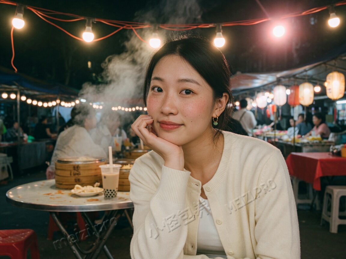 屋顶暮色里刷手机的女生