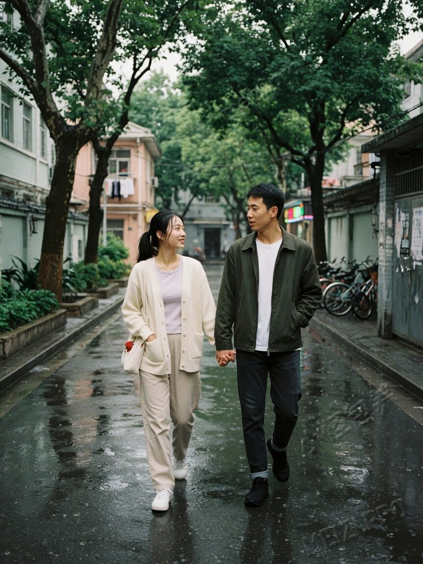 雨后牵手走过一条安静的路,下一步才是要不要叫它恋爱