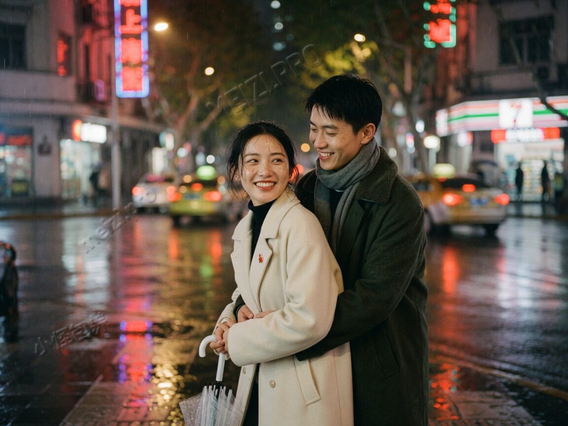 夜色街拍背后抱:亲密若没有边界,拥抱也像空头支票