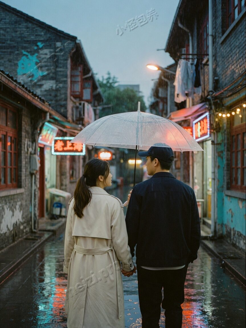 雨巷共撑伞
