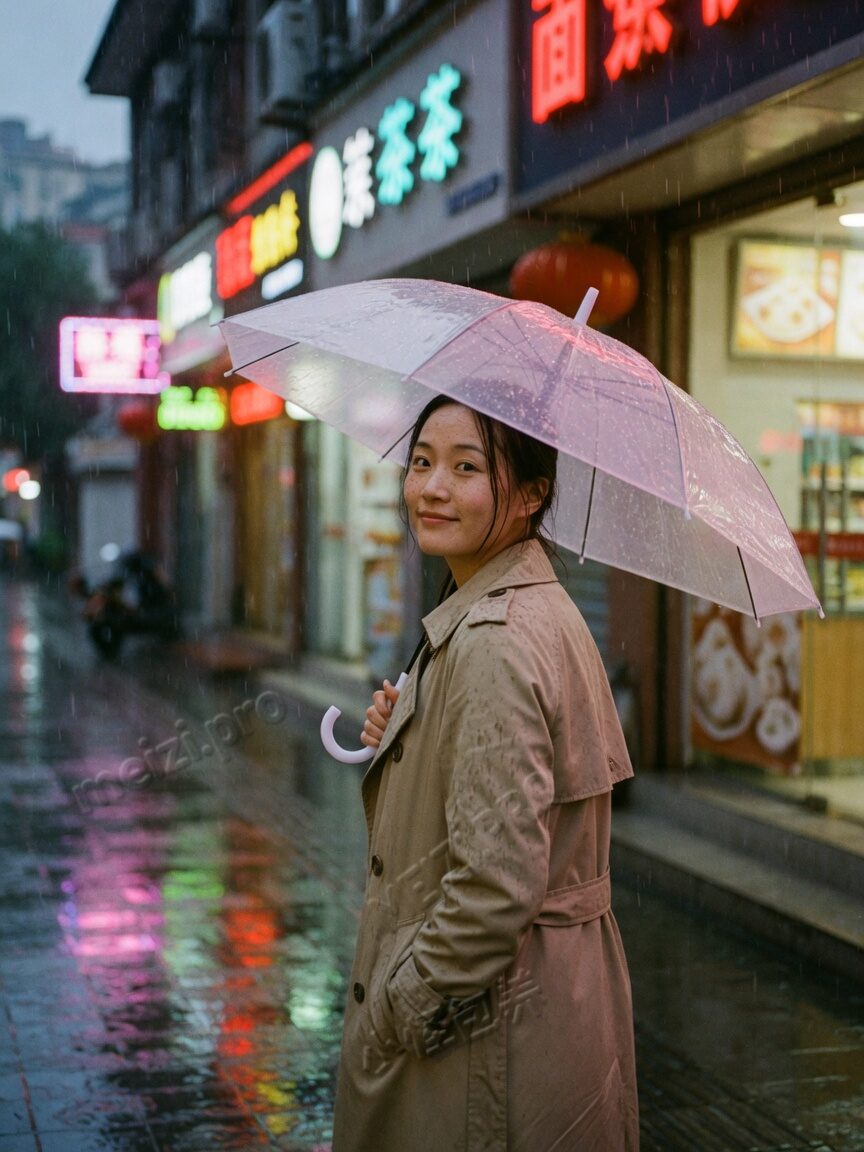 雨夜街边回眸