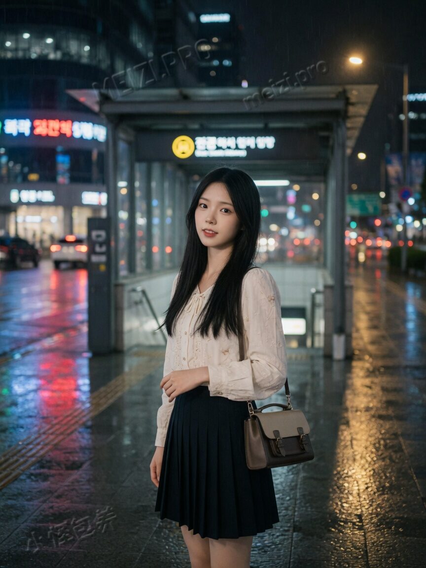 夜归地铁口