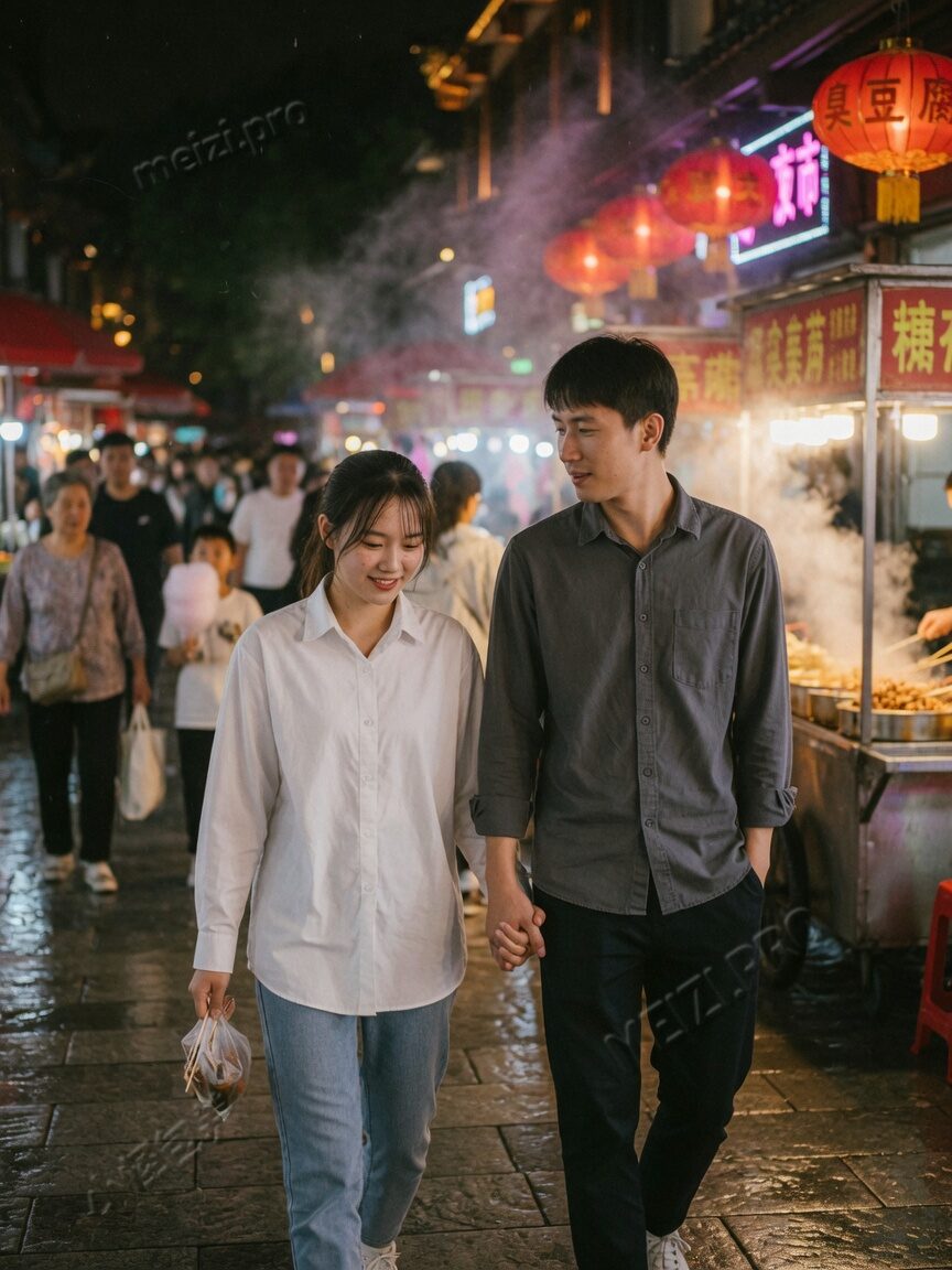 夜市并肩，谈的是节奏