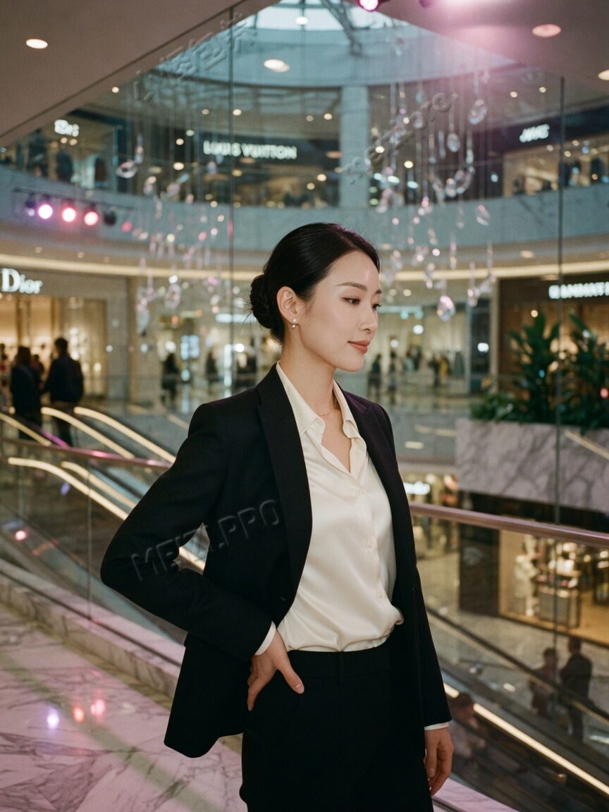 商场侧脸,职场气质