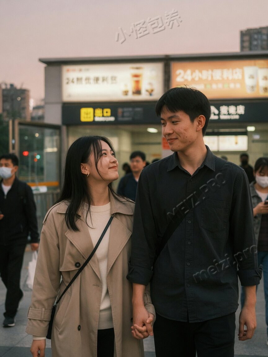 地铁口牵手