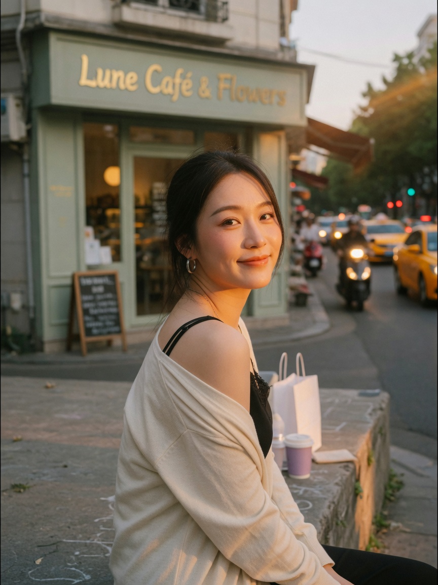 傍晚窗边,女生捧着杯子出神