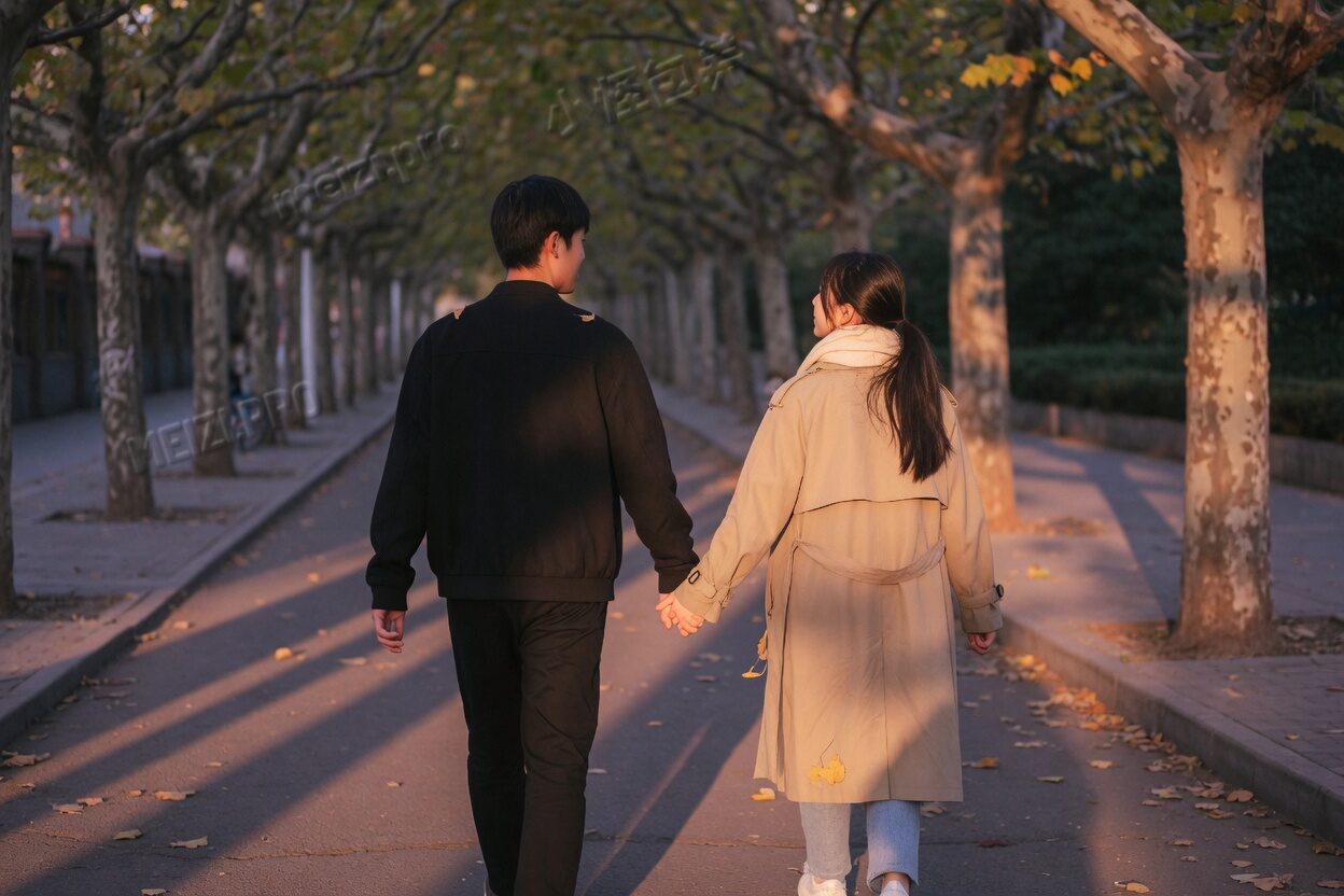 梧桐道上,两个人只走出这一段