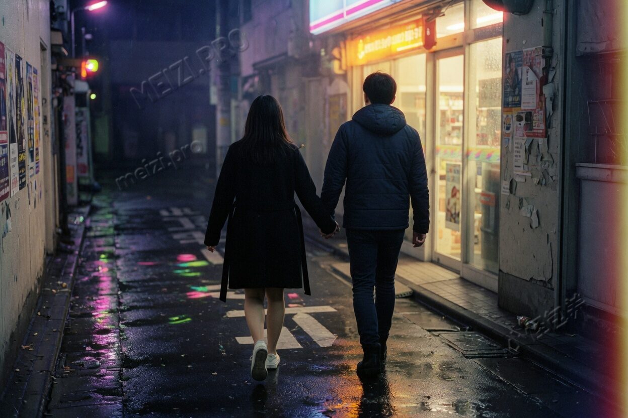 雨夜巷子里背后牵手，走在一起之前，脸得先对上